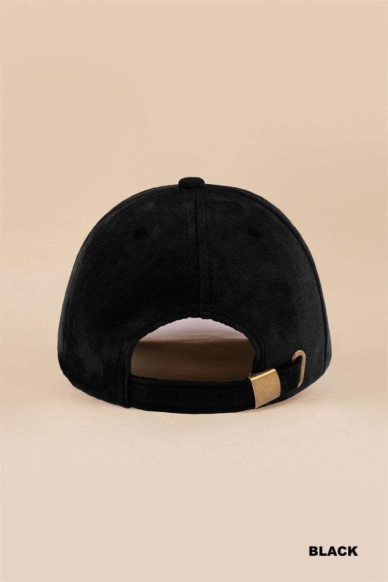 LA Suede Baseball Cap - Black
