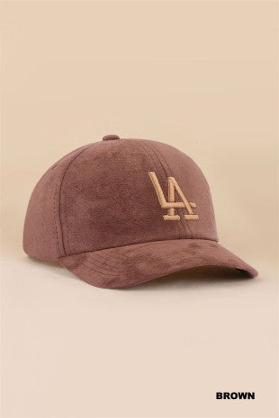 LA Suede Baseball Cap - Brown