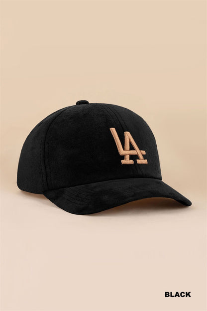 LA Suede Baseball Cap - Black