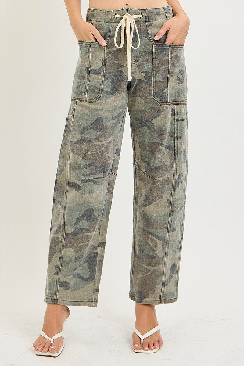Shauna Crop Barrel Pants - Camo