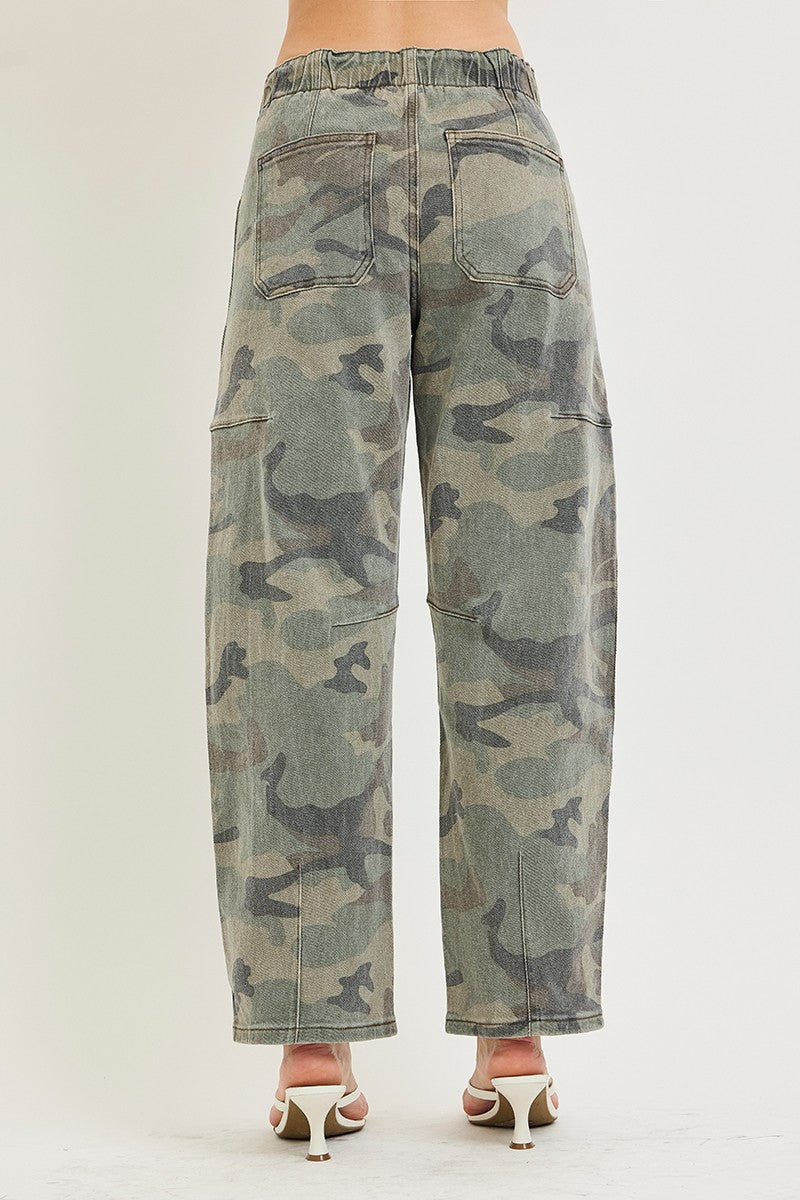 Shauna Crop Barrel Pants - Camo