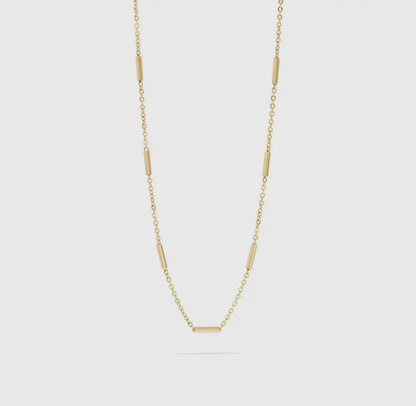 Satellite Bar Chain Necklace - 18K Gold