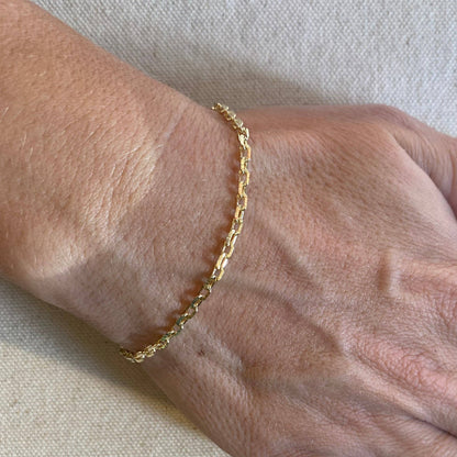 Diamond Cut Anchor Link Bracelet - 18k Gold Filled