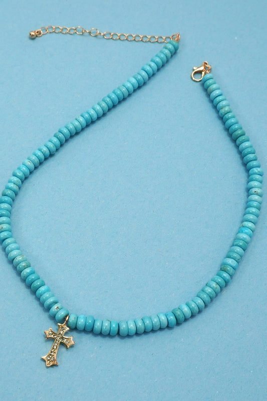 Turquoise Stone Beaded Necklace