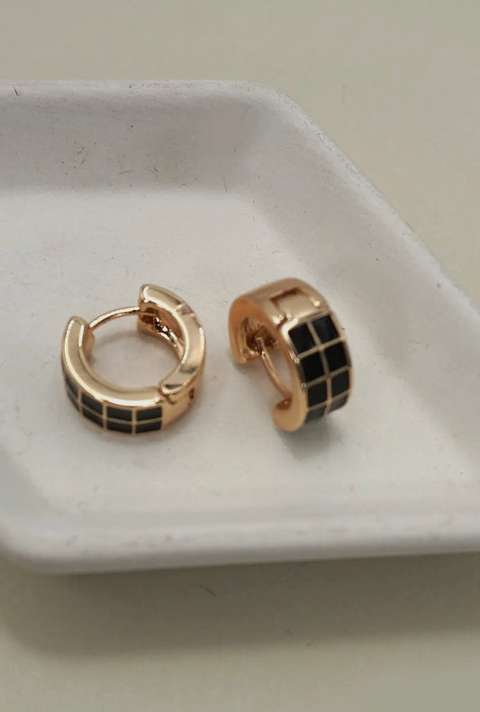 Checker Huggie Hoops