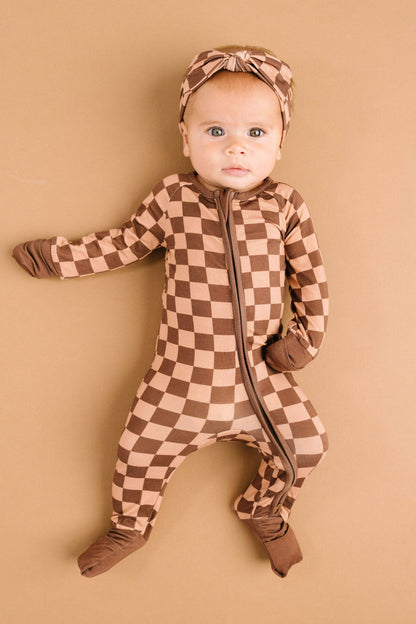 Espresso Checkered Bamboo Sleeper