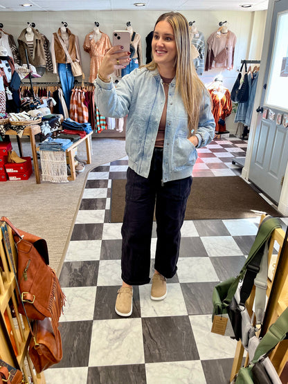 Kailyn Denim Bomber Jacket