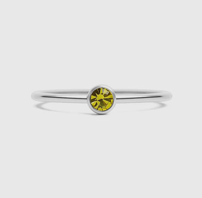 Stainless Steel Birthstone Stacking Ring