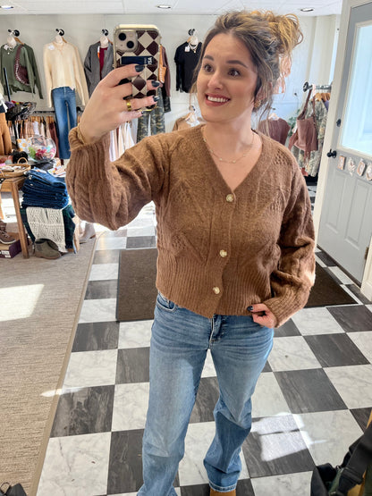 Monica Knit Cardigan - Mocha