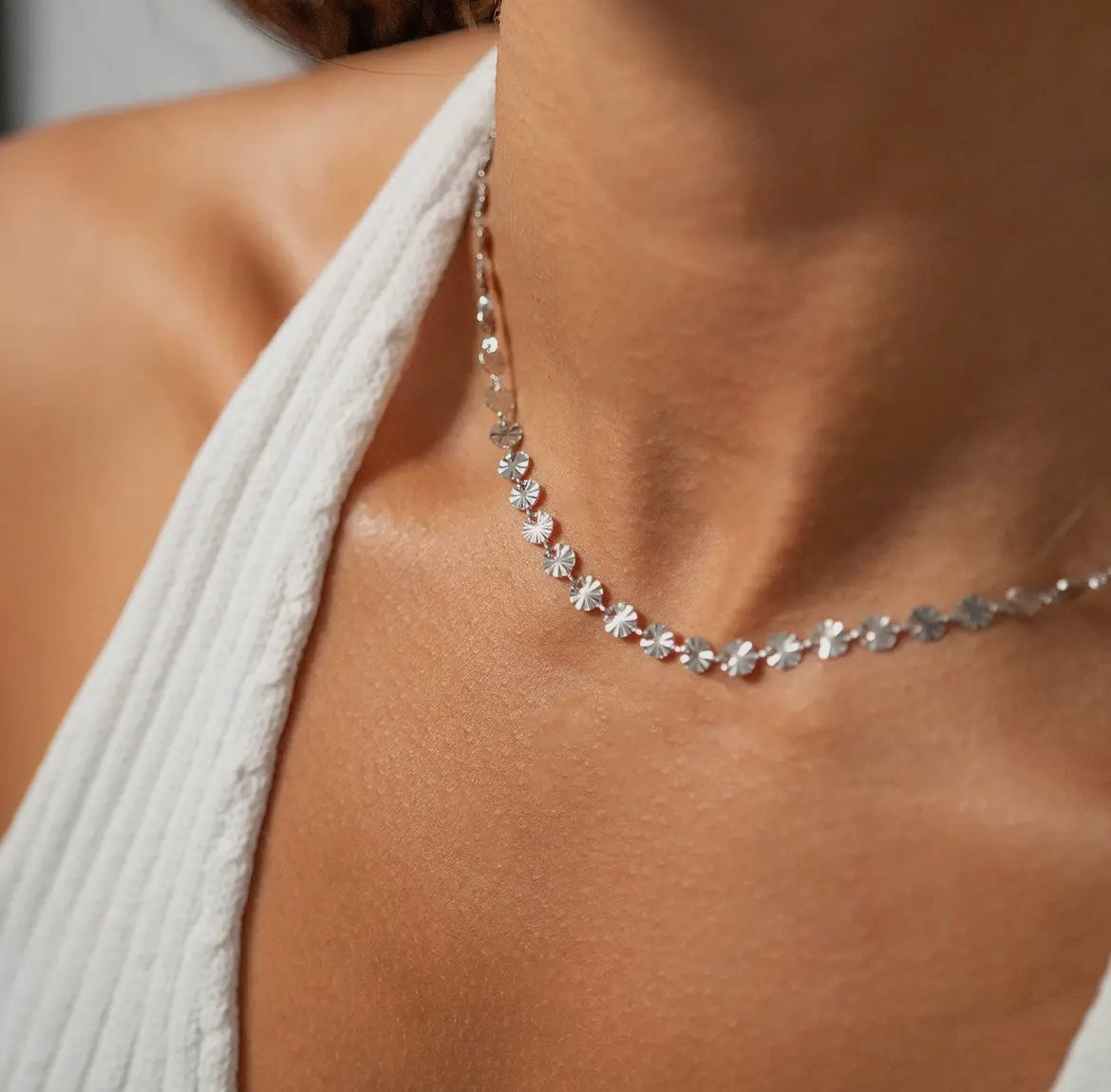 Sunburst Chain Necklace - Stainless Steel