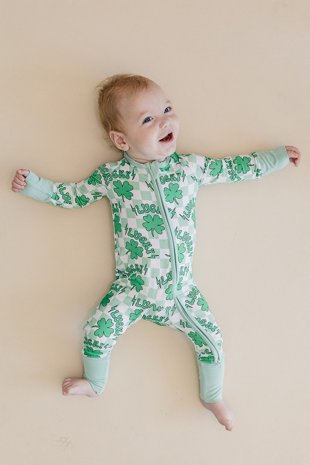Bamboo Zip Romper | Lucky Shamrock