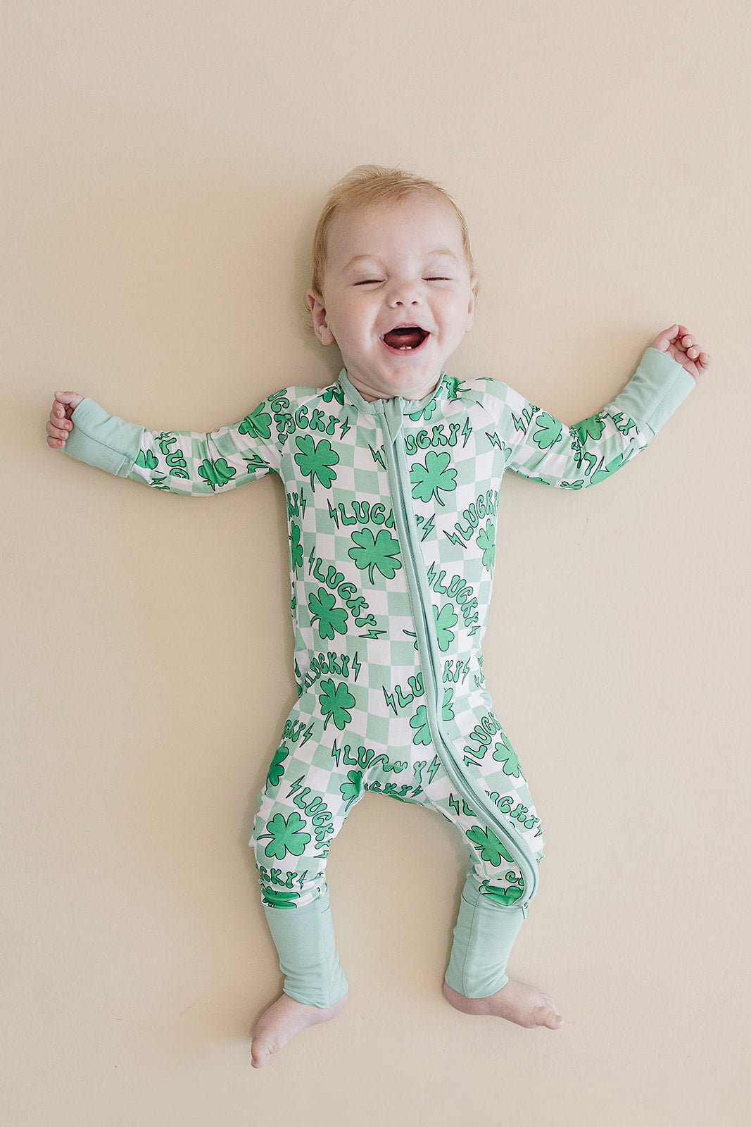 Bamboo Zip Romper | Lucky Shamrock