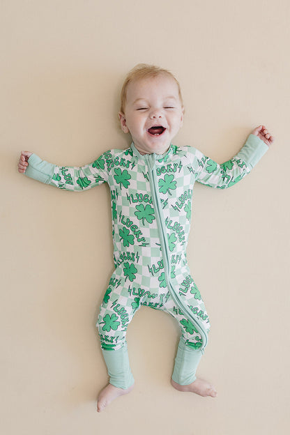 Bamboo Zip Romper | Lucky Shamrock