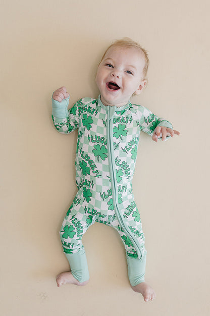 Bamboo Zip Romper | Lucky Shamrock