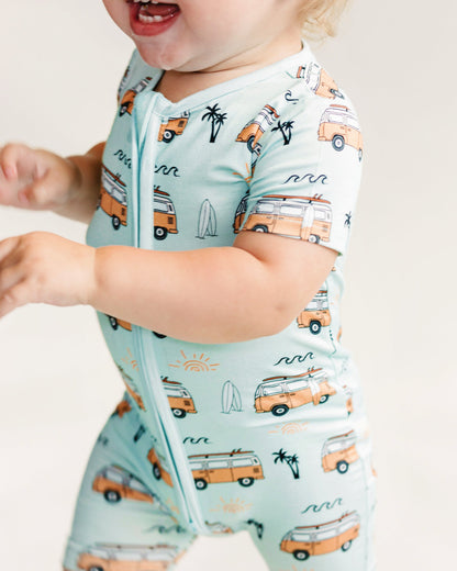 Bamboo Shorty Romper | Retro Beach