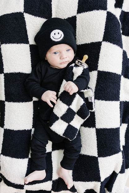 Checkered Plush Lovey | Black