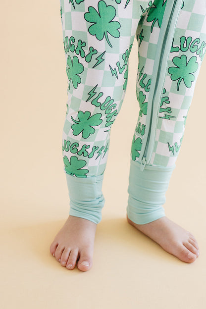 Bamboo Zip Romper | Lucky Shamrock