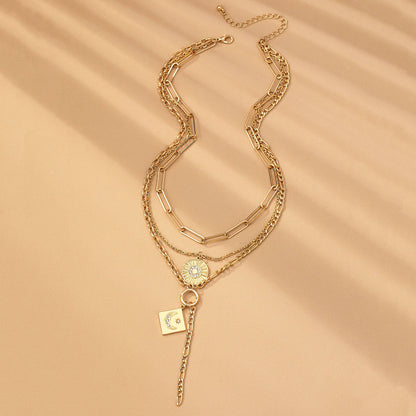 Multi Layer Celestial Pendant Necklace