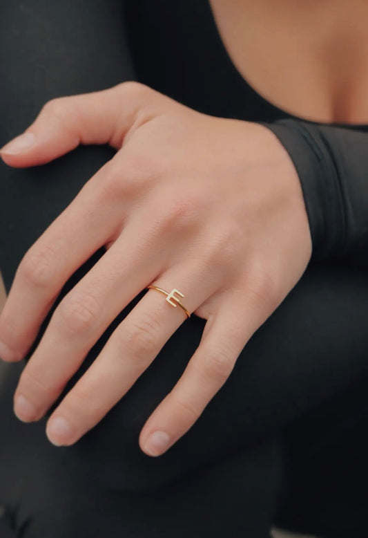 18K Gold Initial Rings