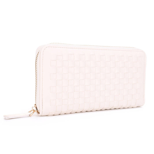Yoona Woven Zip Wallet: Ivory