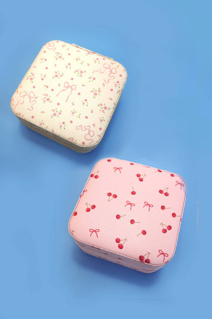 Jewelry Travel Case - Pink Cherry Bow