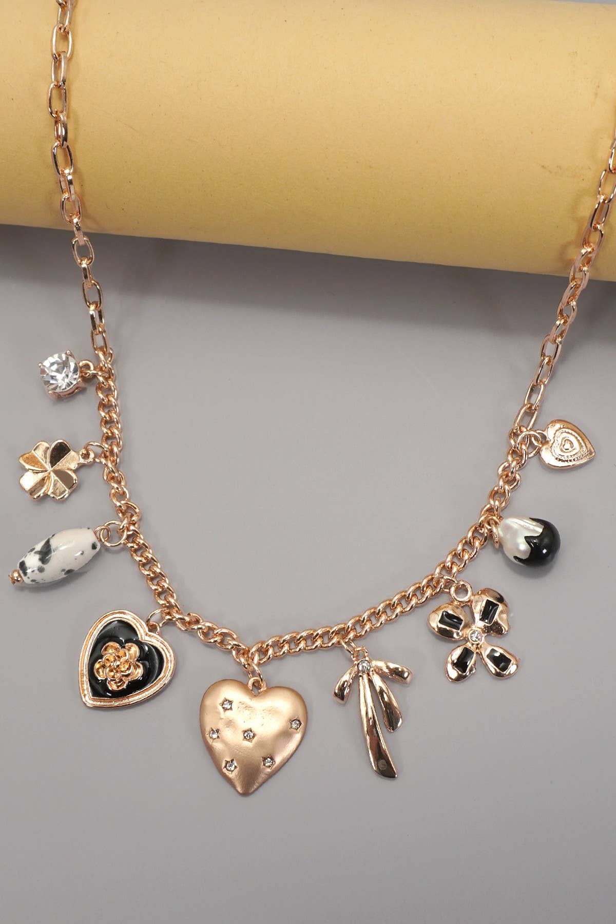 Pearl Charm Necklace - Gold