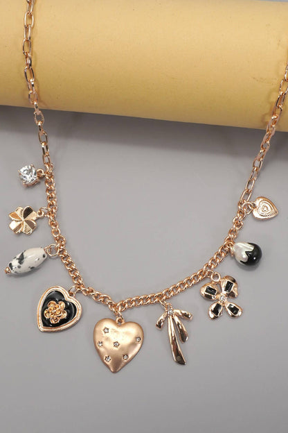 Pearl Charm Necklace - Gold