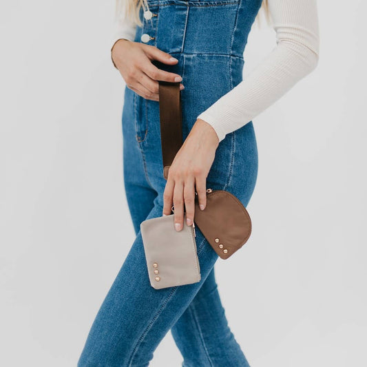 Dolly Dual Pouch Wristlet : Khaki/Brown