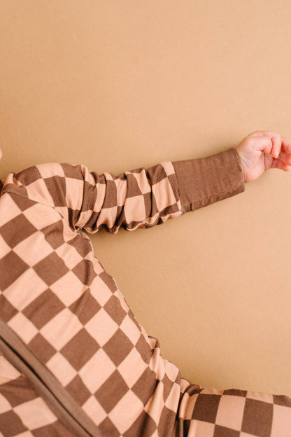 Espresso Checkered Bamboo Sleeper