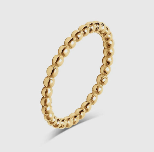 18K Gold Beaded Spacer Ring