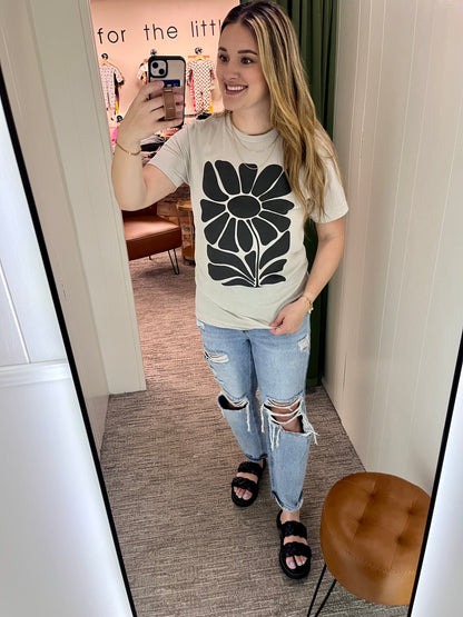 Retro Black Flowers Tee