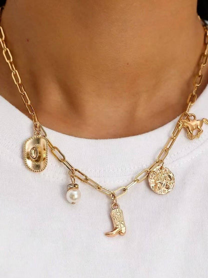 Western Charm Boot Necklace