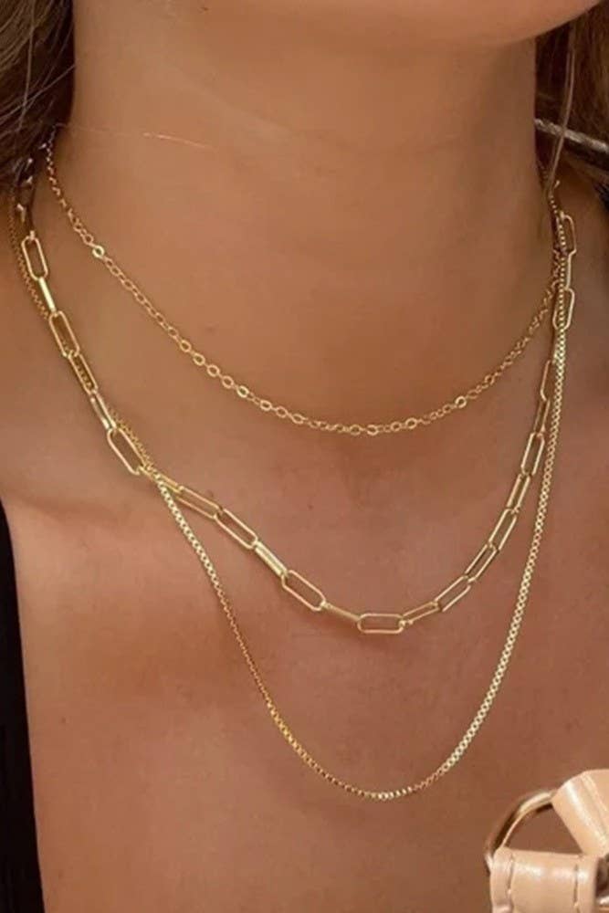 Layered Chain Necklace - Gold