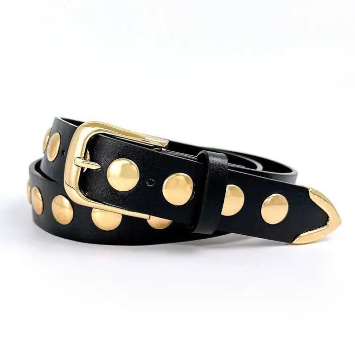 Studded Belt - Black/Gold