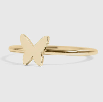 18K Gold Butterfly Ring