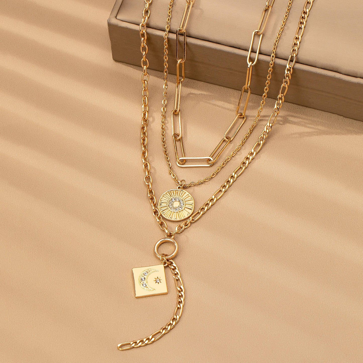 Multi Layer Celestial Pendant Necklace