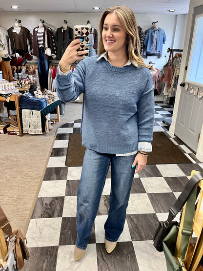 Ellie Sweater - Dusty Blue