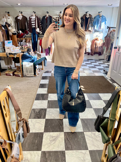 Serena Short Sleeve Sweater - Ash Mocha