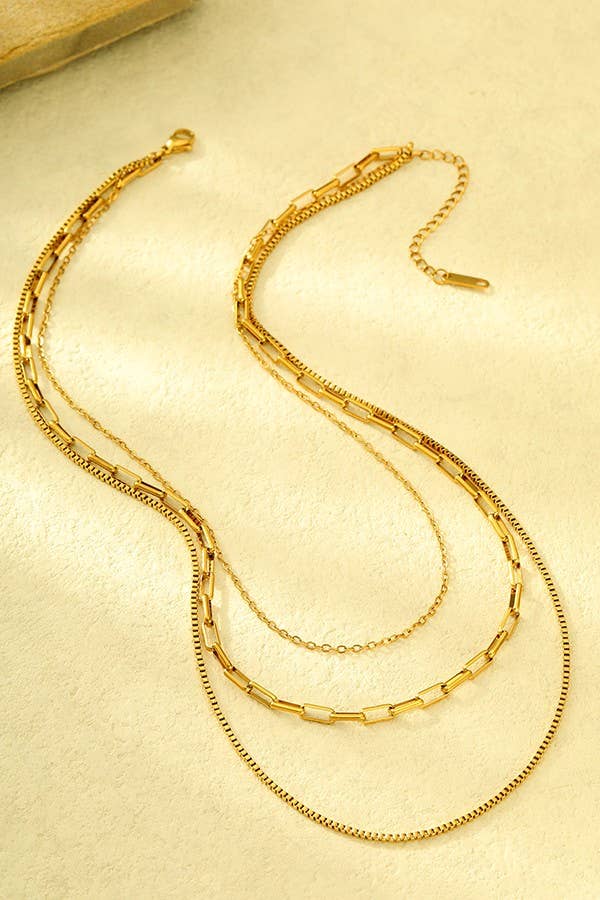 Layered Chain Necklace - Gold