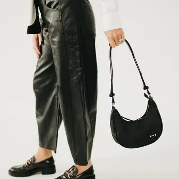 Celeste Crescent Shoulder Bag - Black