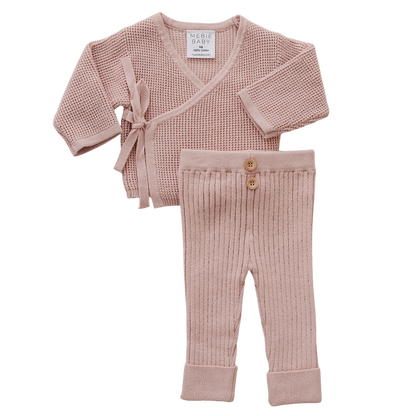Blush Pink Knit Wrap Set