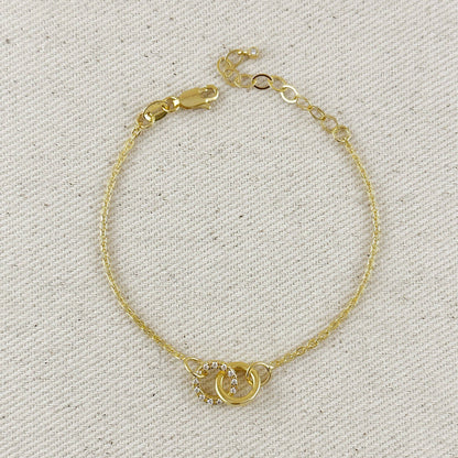 Linked CZ Bracelet - 18k Gold