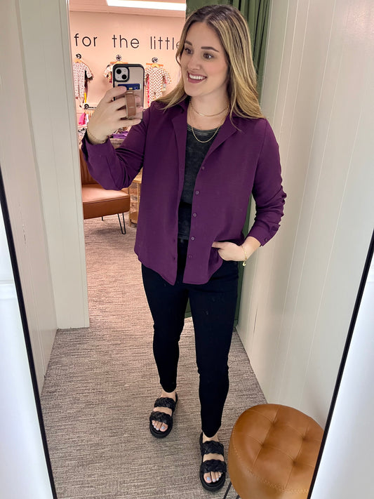 Eve Button Up - Purple