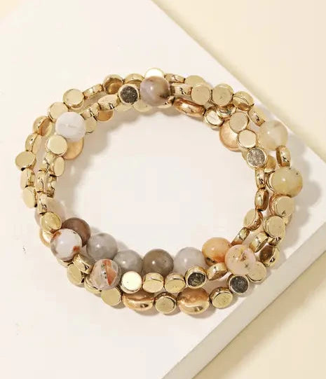 Stone Beaded Bracelet Set