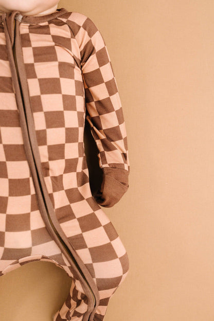 Espresso Checkered Bamboo Sleeper