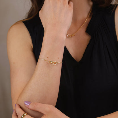 Linked CZ Bracelet - 18k Gold