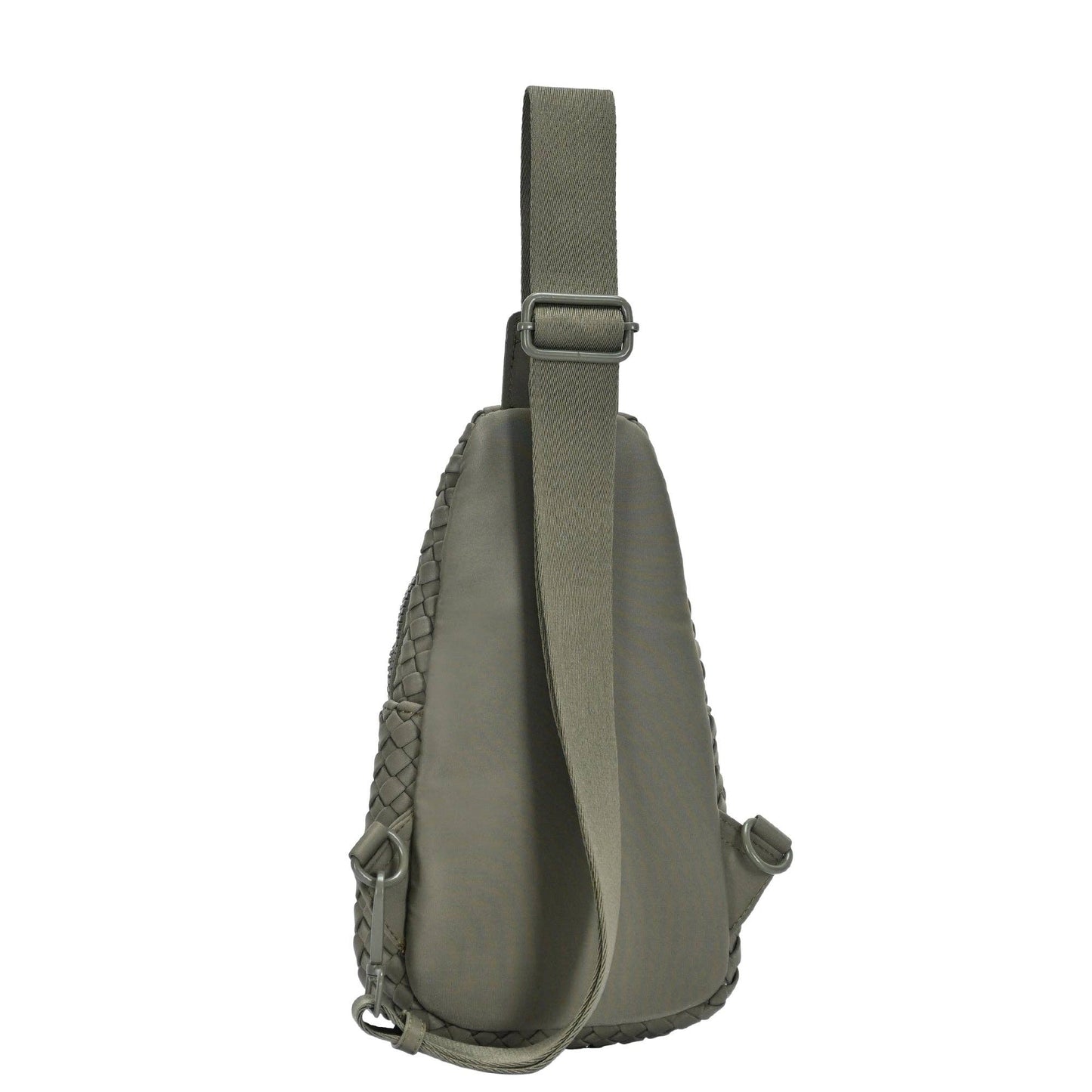 Marie Neoprene Woven Sling Bag: Moss