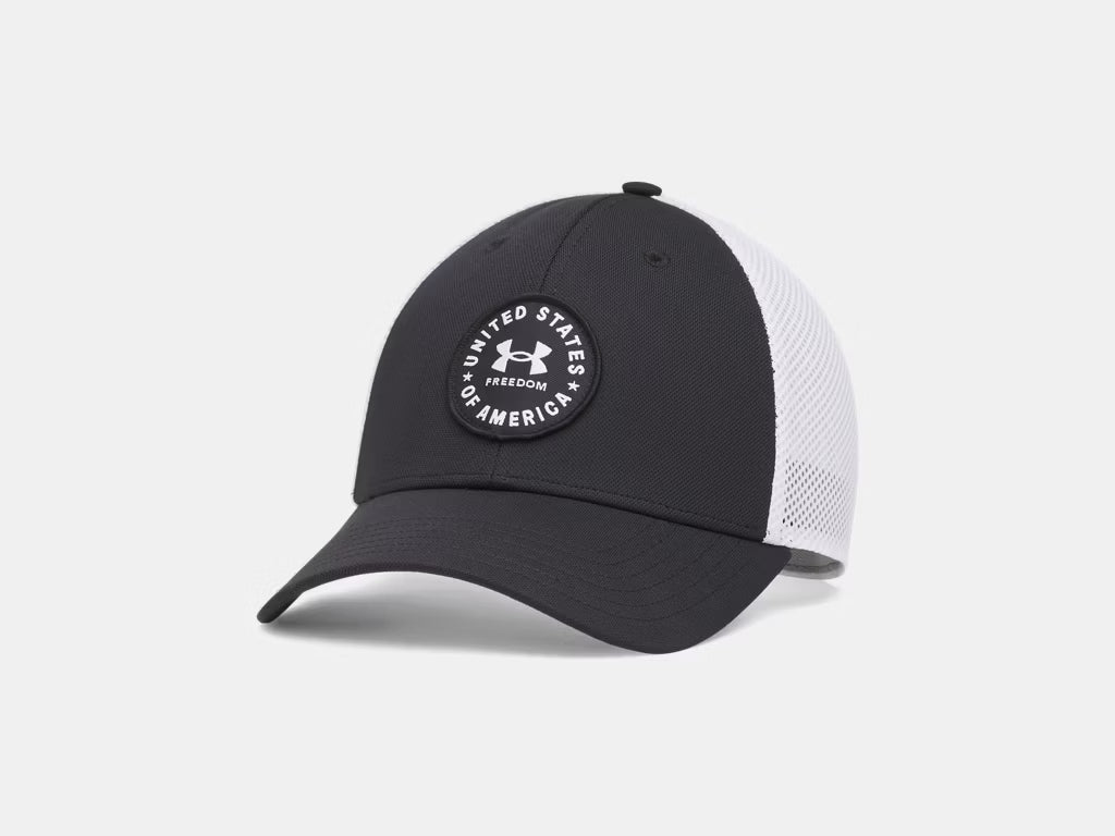 UA Freedom Mid Men's Trucker Hat - Black/White