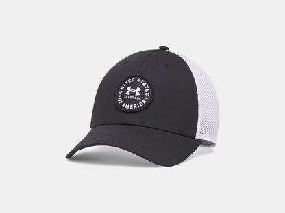 UA Freedom Mid Men's Trucker Hat - Black/White