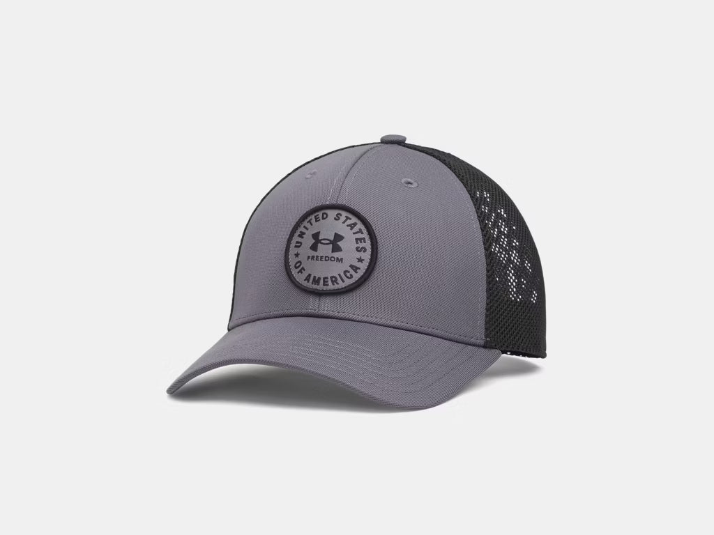 UA Freedom Mid Men's Trucker Hat - Castlerock/Black